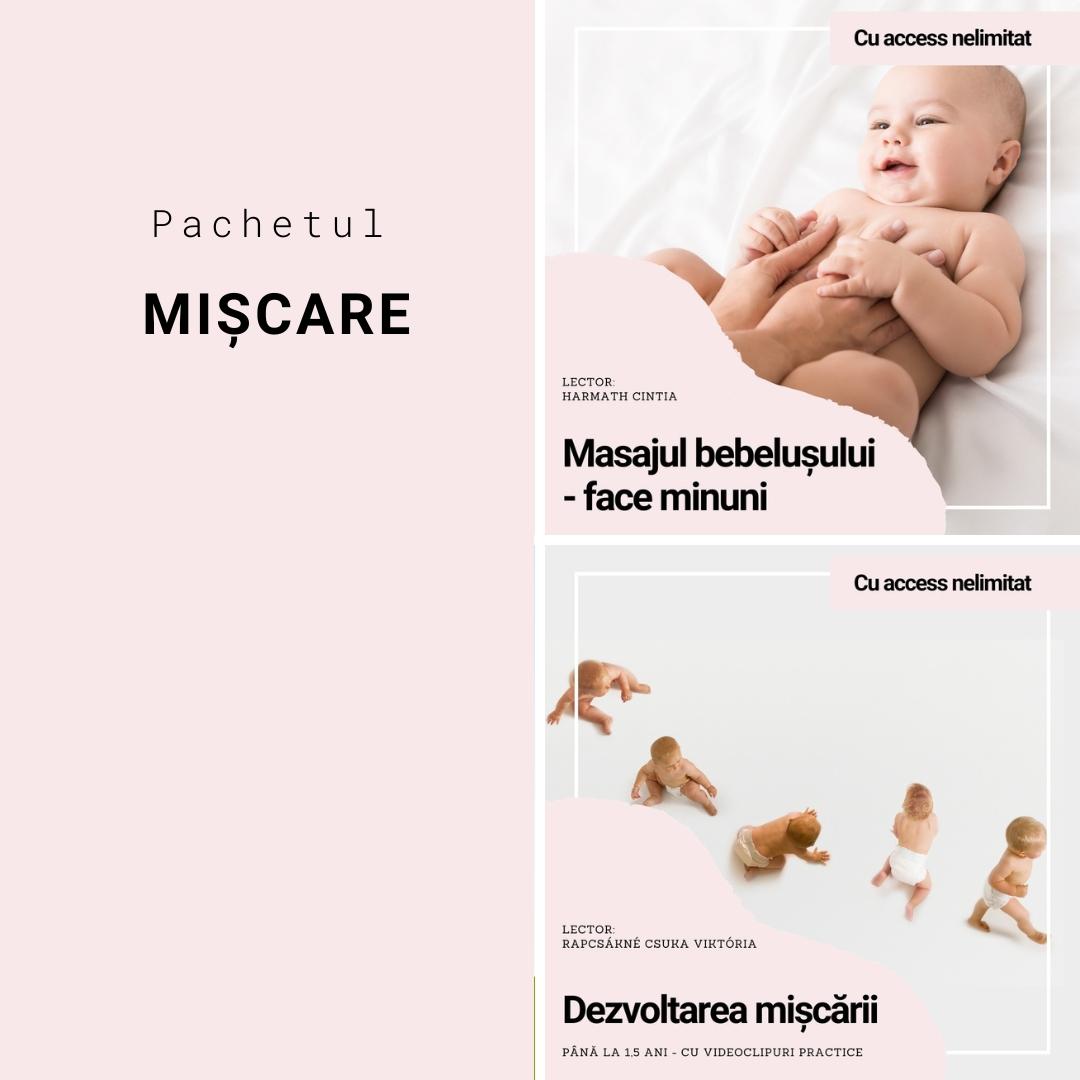 Pachetul Mișcare - Masajul bebelușului și Dezvoltarea mișcării