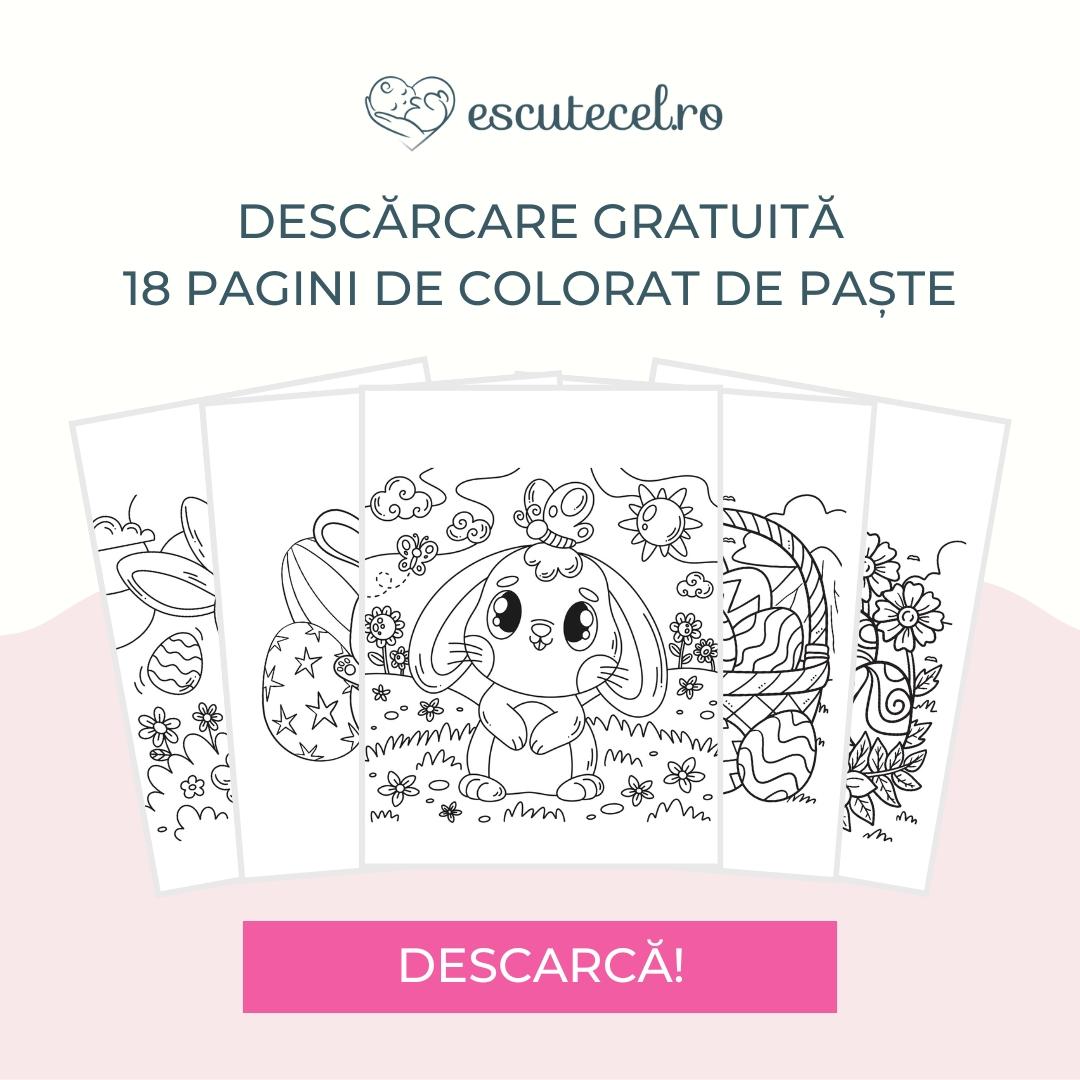 descărcare gratuită 18 pagini de colorat de paște